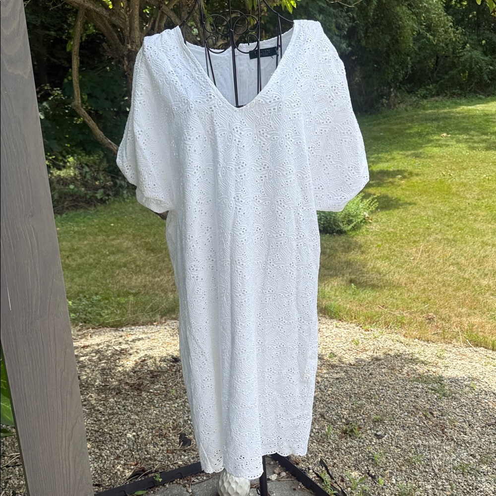 Lauren, Ralph Lauren V-neck, short sleeve eyelet sheath dress